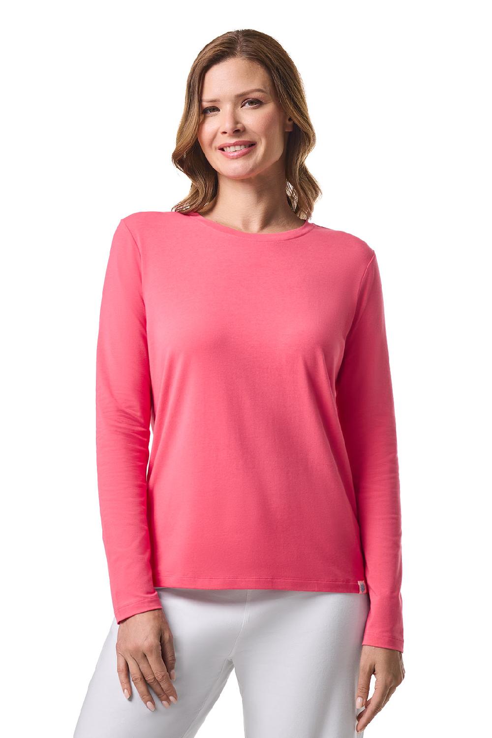 Coolibar Women's Morada Everyday Long Sleeve T-Shirt | Sunkist Coral