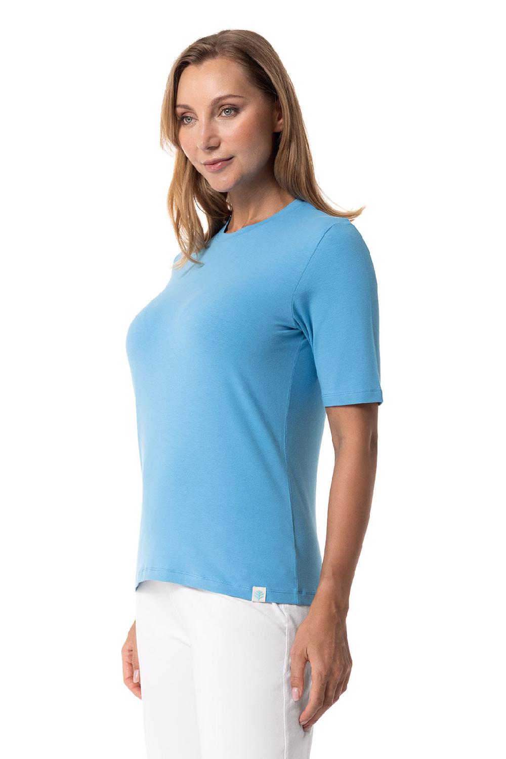 Coolibar Women's Morada Everyday Short Sleeve T-Shirt | Malibu Blue