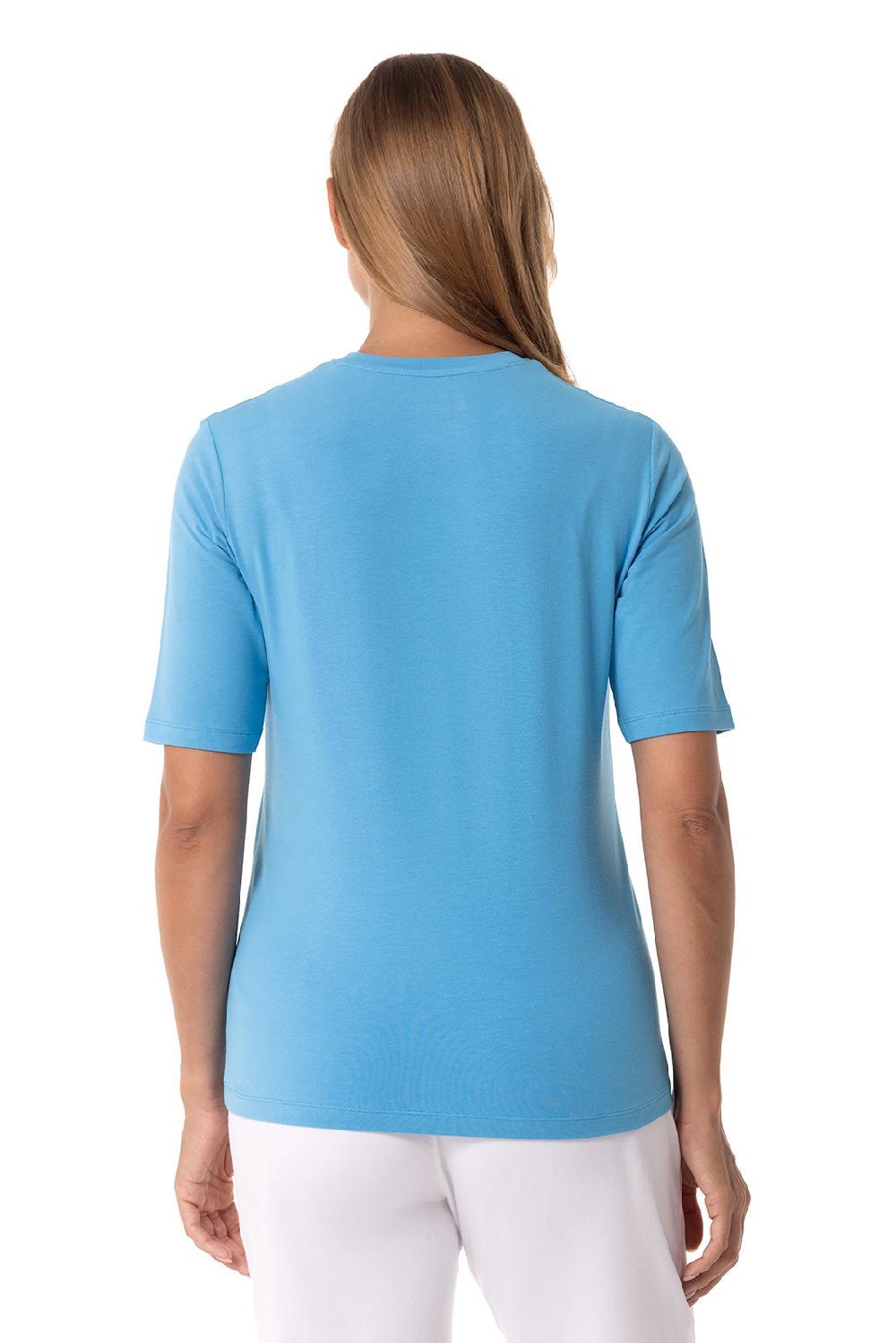 Coolibar Women's Morada Everyday Short Sleeve T-Shirt | Malibu Blue