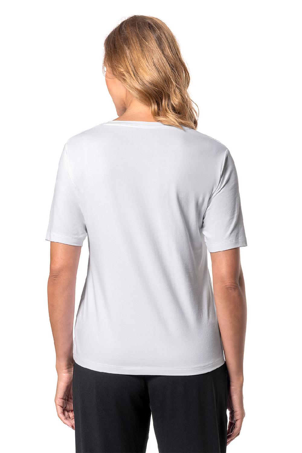 Coolibar Women's Morada Everyday Short Sleeve V-Neck T-Shirt | White