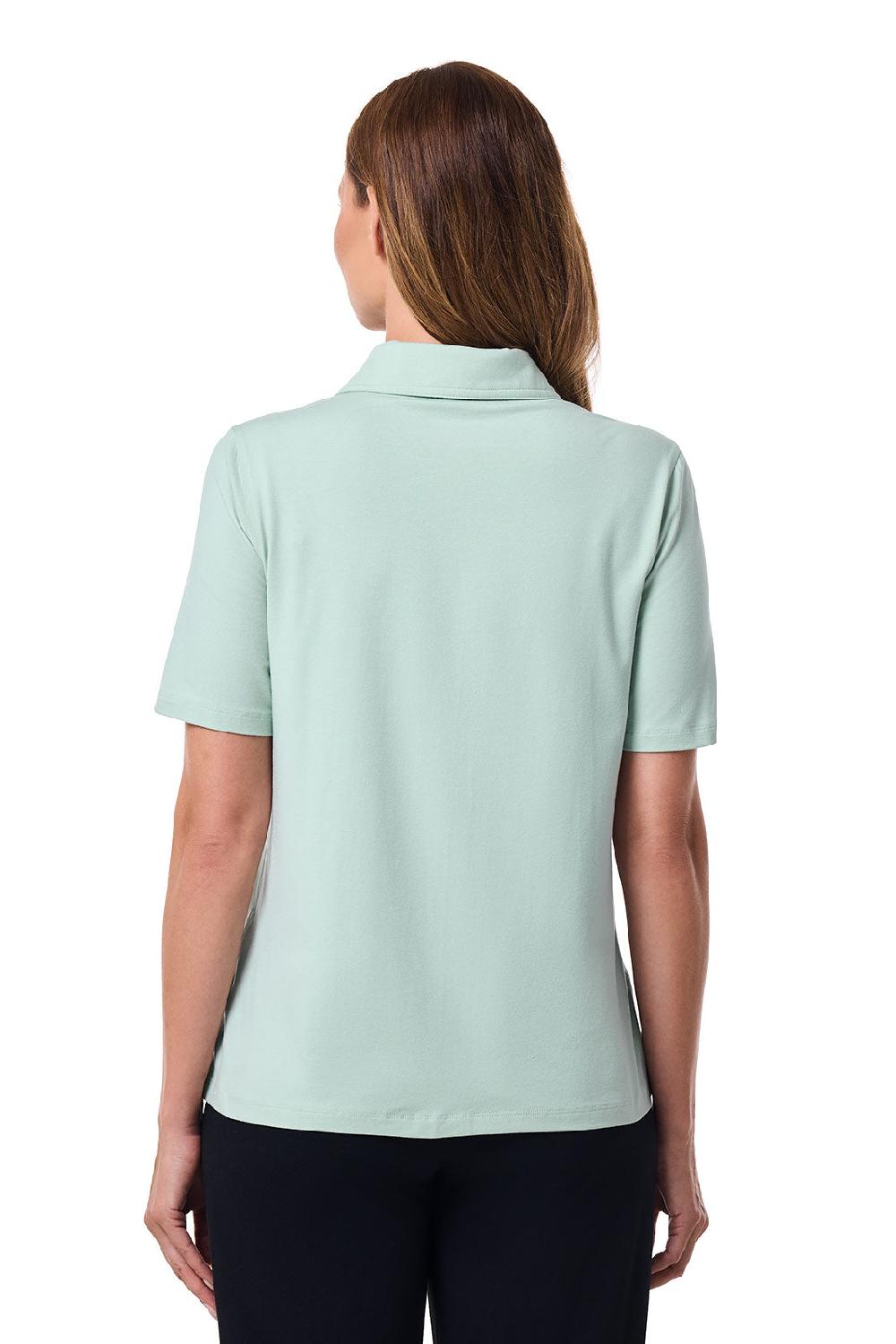 Coolibar Women's Morningside Button Down Short Sleeve | Misty Aqua