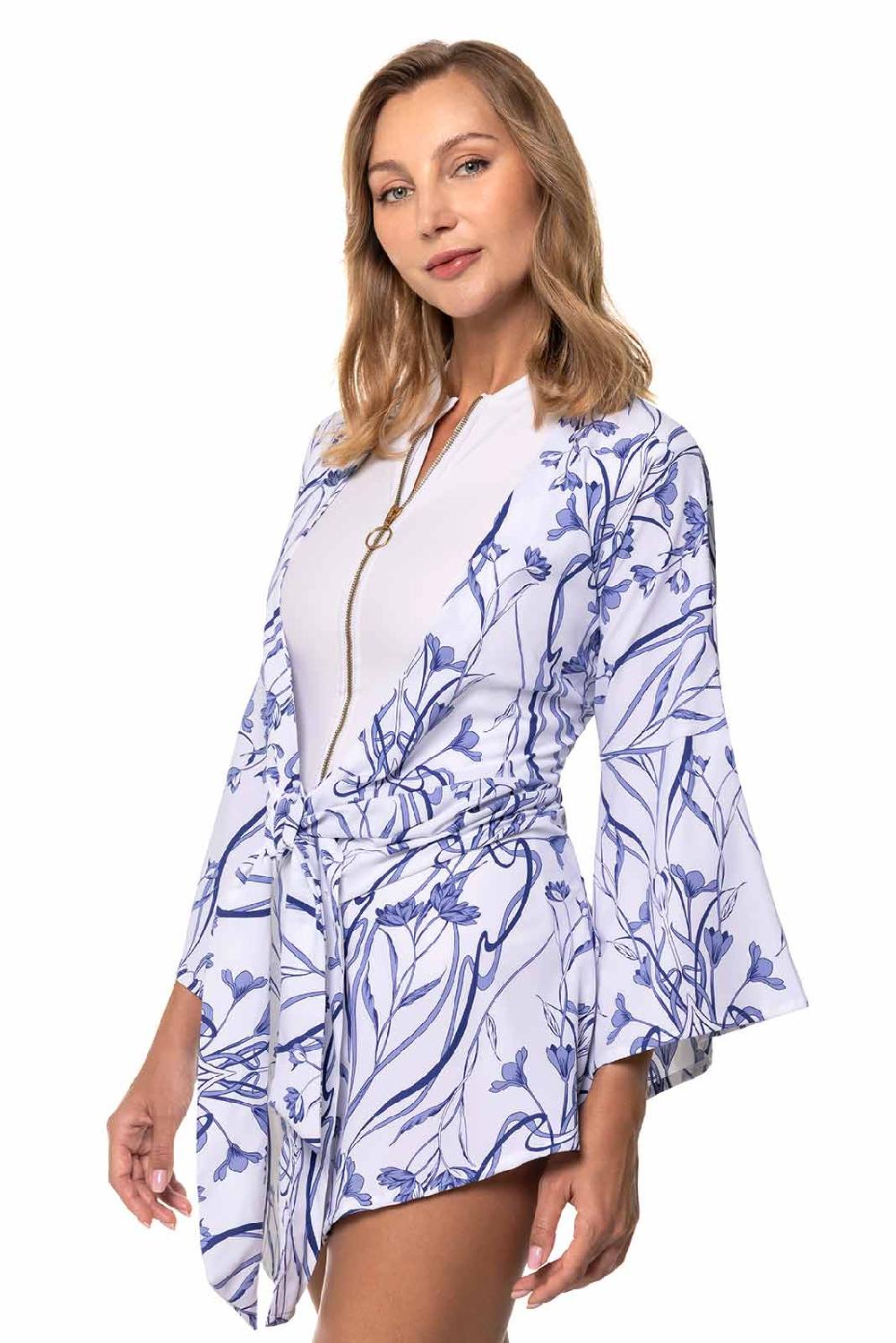 Coolibar Women's Ocean Drive Cover-Up | White Iris Dusk