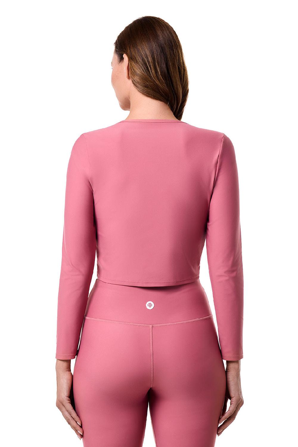 Coolibar Women's Ocean Drive Cropped Rash Guard | Terracotta Rose