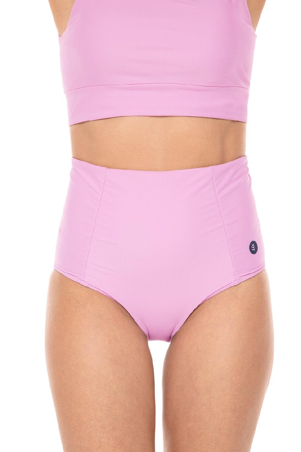 coolibar Women's Ocean Sculpt High Rise Bottoms | Peony Pink