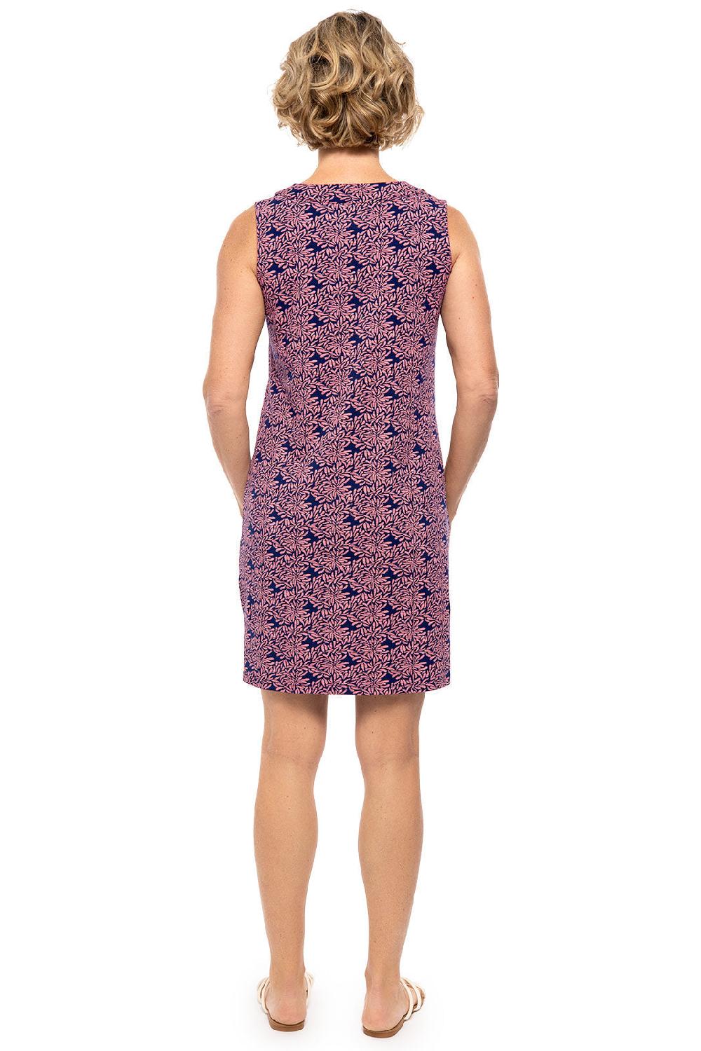 Coolibar Women's Oceanside Tank Dress | Peachy Pink Etched Flowers