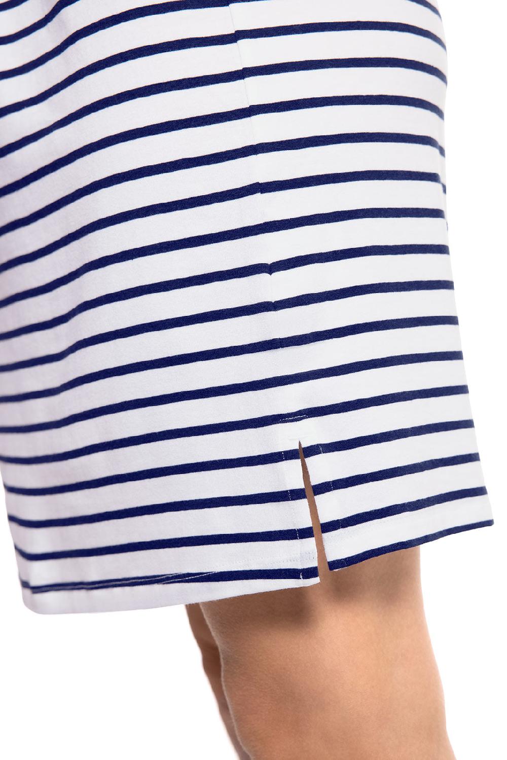 Coolibar Women's Oceanside Tank Dress | White/Navy Stripe