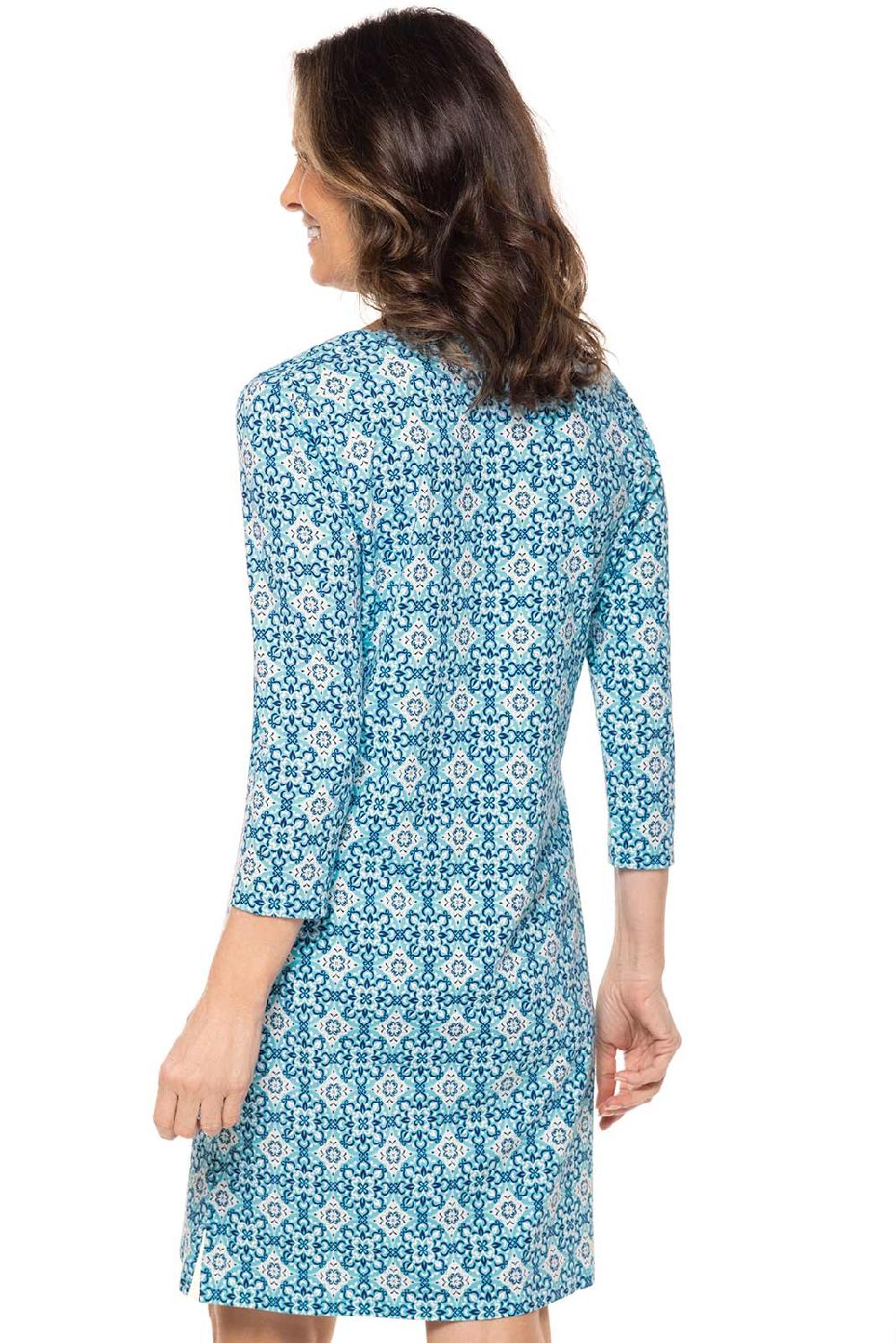 Coolibar Women's Oceanside Tunic Dress | Aruba Blue Medallion Bliss