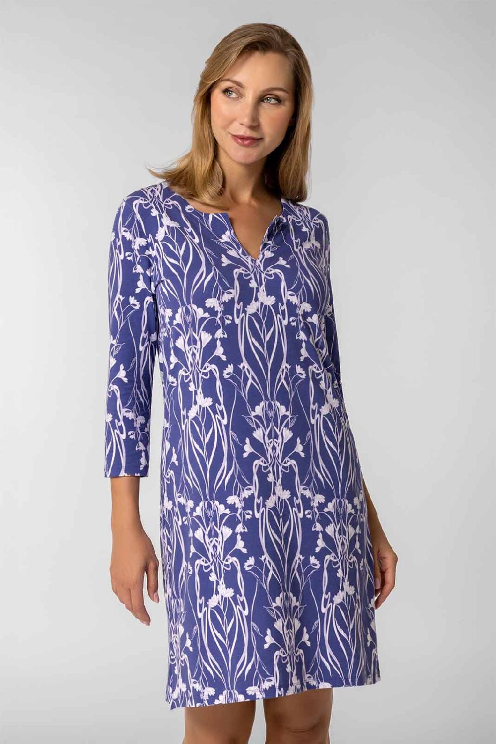 Coolibar Women's Oceanside Tunic Dress | Future Dusk Iris Dusk