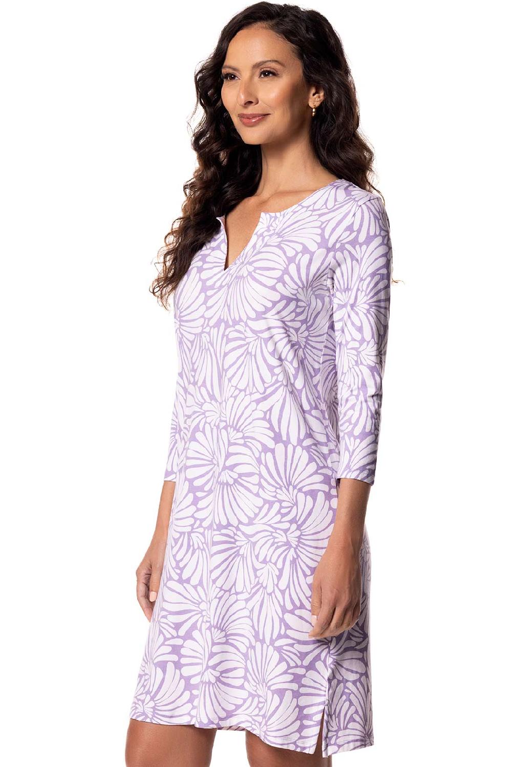 Coolibar Women's Oceanside Tunic Dress | Lavendula Sea Fan