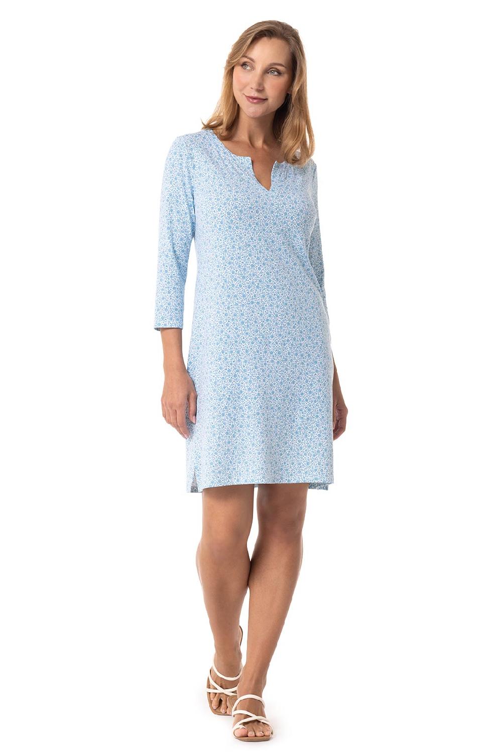Coolibar Women's Oceanside Tunic Dress | Malibu Blue Shell We