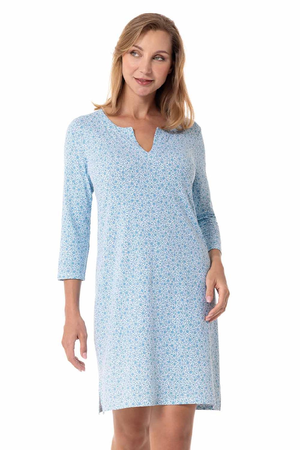 Coolibar Women's Oceanside Tunic Dress | Malibu Blue Shell We