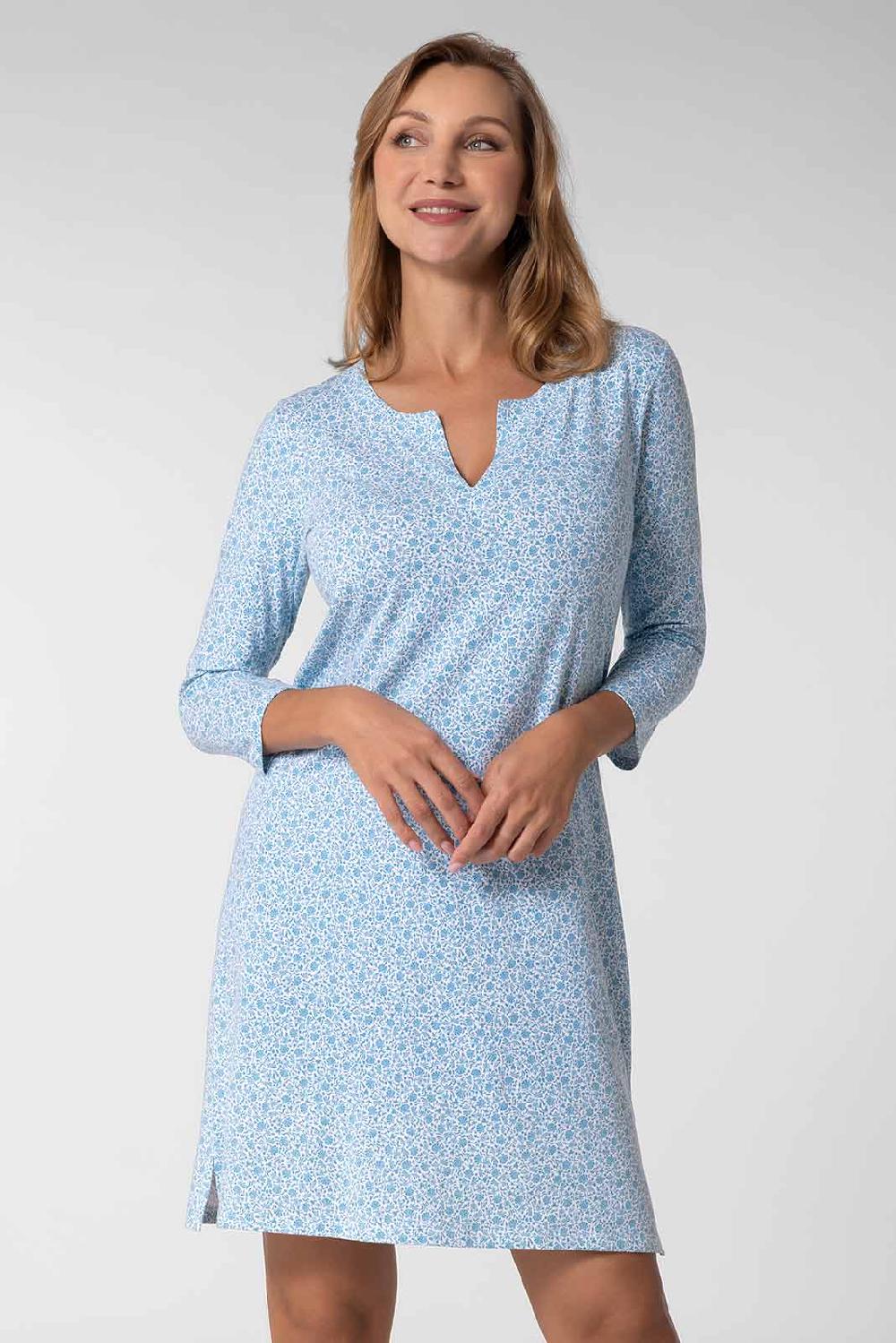 coolibar Women's Oceanside Tunic Dress | Malibu Blue Shell We