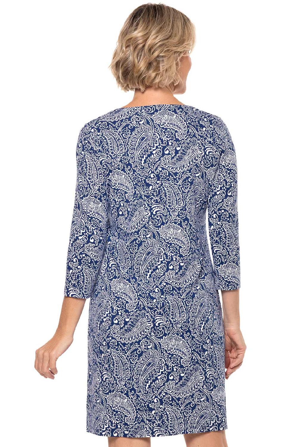 Coolibar Women's Oceanside Tunic Dress | Navy Artisan Paisley