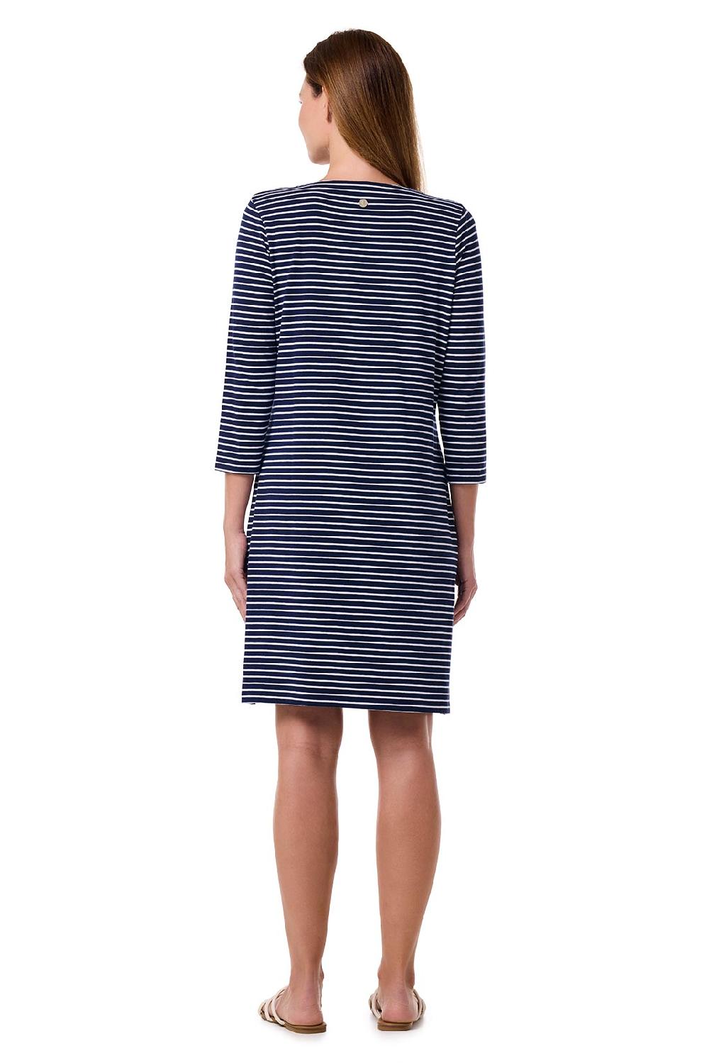 Coolibar Women's Oceanside Tunic Dress | Navy/White Stripe