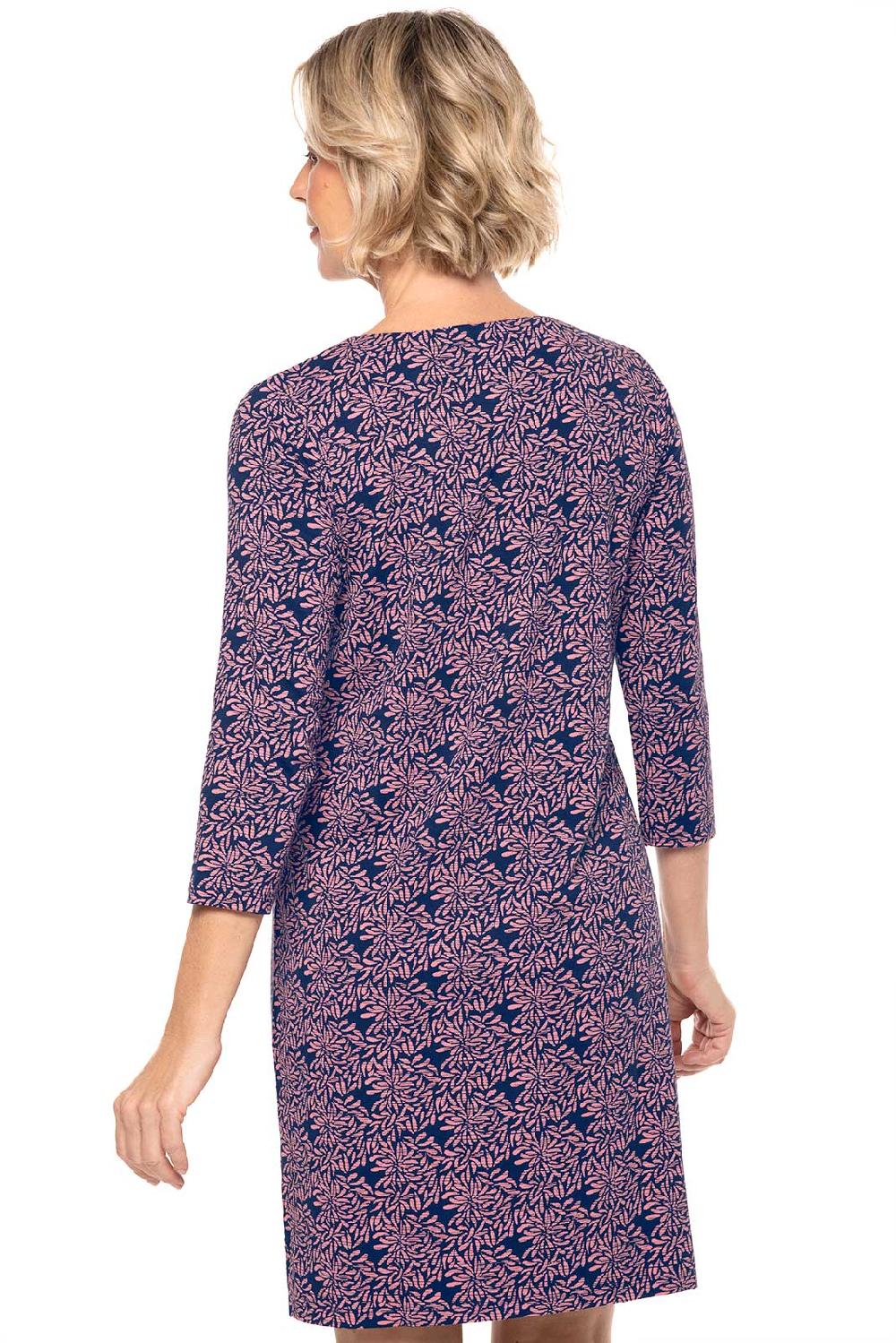 Coolibar Women's Oceanside Tunic Dress | Peachy Pink Etched Flowers