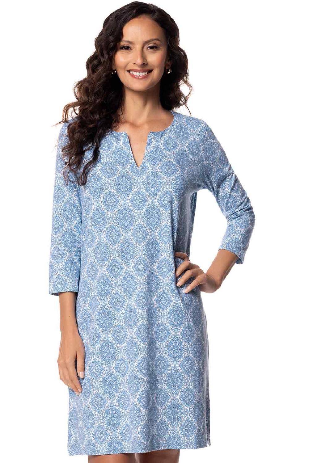 Coolibar Women's Oceanside Tunic Dress | Skyride Diamond Mandala
