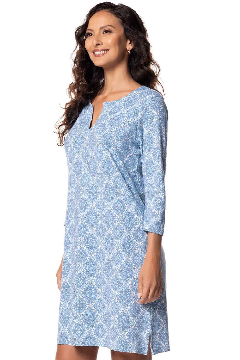 Coolibar Women's Oceanside Tunic Dress | Skyride Diamond Mandala