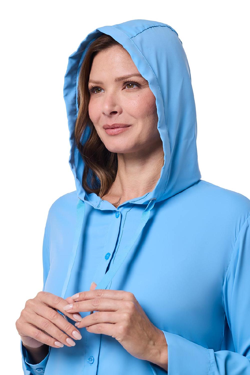 Coolibar Women's Palma Aire Beach Shirt | Clear Sky Blue