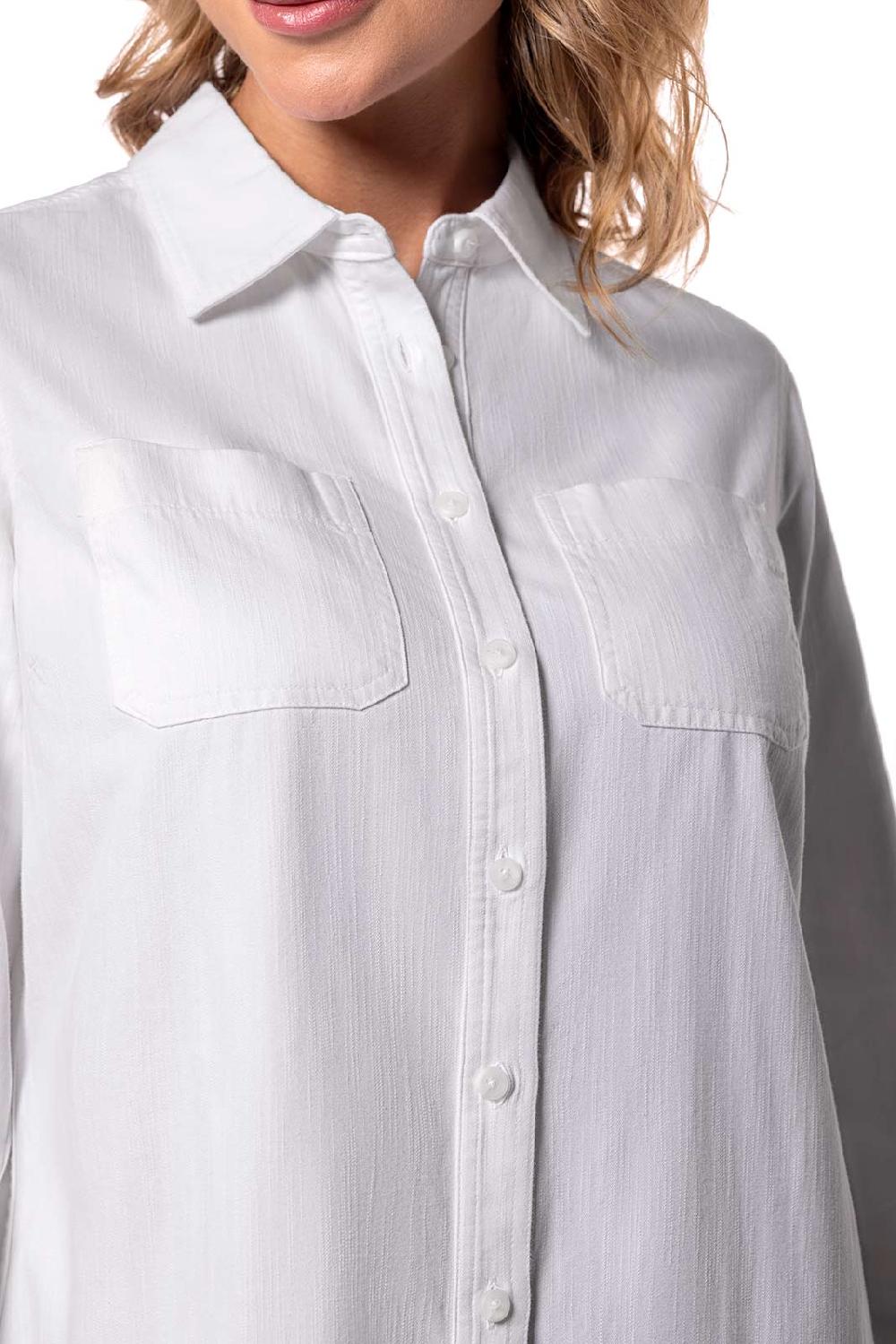Coolibar Women's Peninsula Chambray Shirt | White Chambray