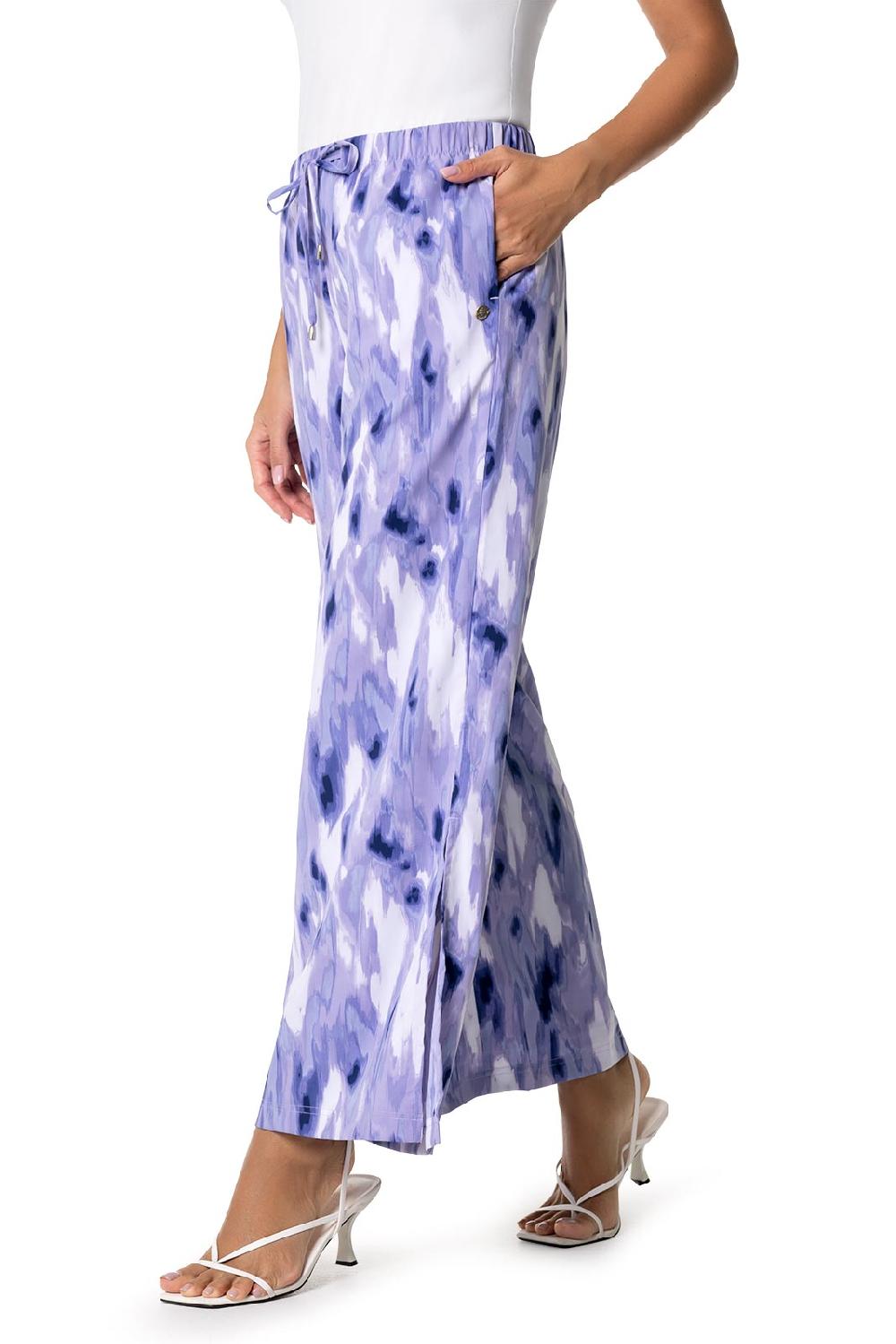 Coolibar Women's Petra Wide Leg Pant | Future Dusk Icat Watercolor