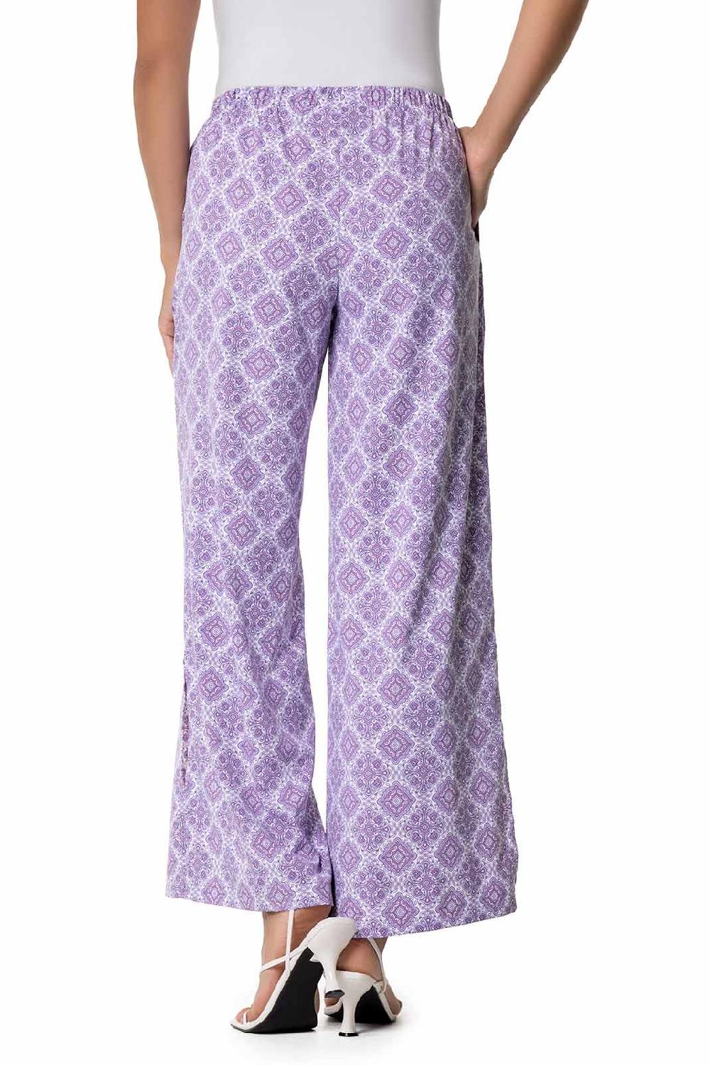 Coolibar Women's Petra Wide Leg Pants | Lavendula Diamond Mandala