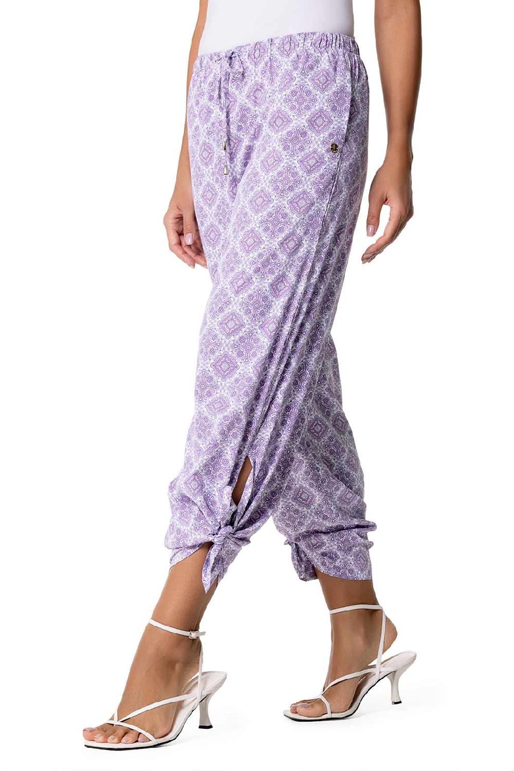 Coolibar Women's Petra Wide Leg Pants | Lavendula Diamond Mandala