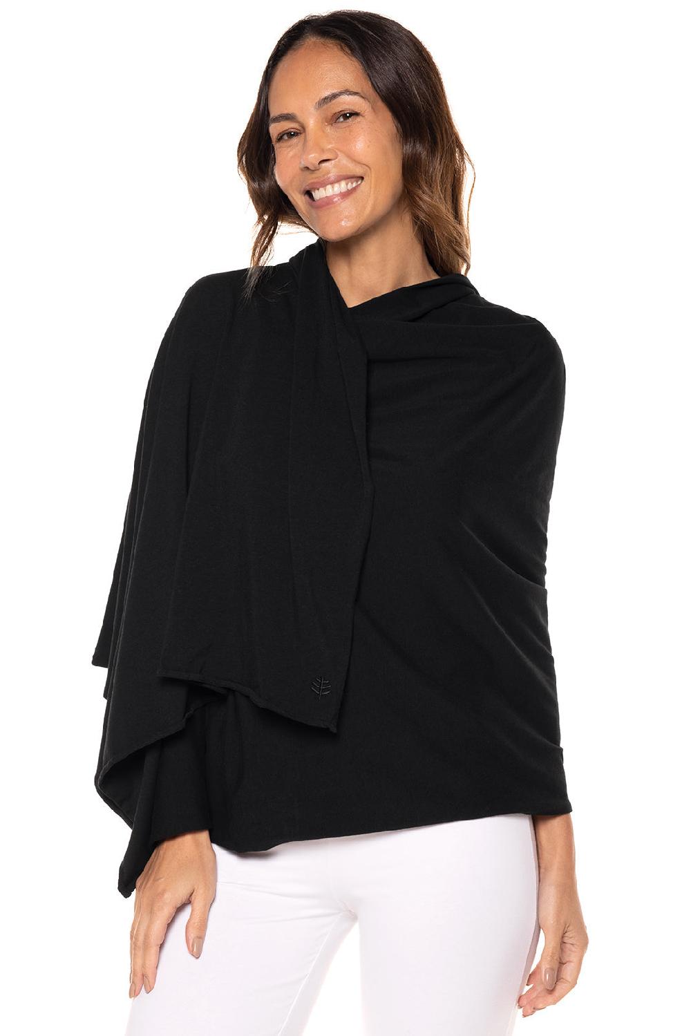 Coolibar Women's Sanibel Everyday Beach Shawl | Black