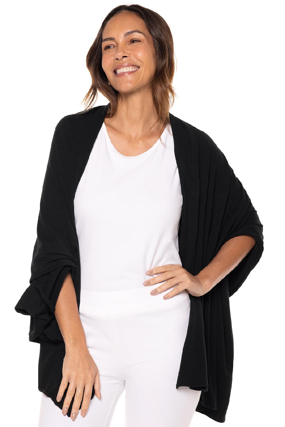 Coolibar Women's Sanibel Everyday Beach Shawl | Black