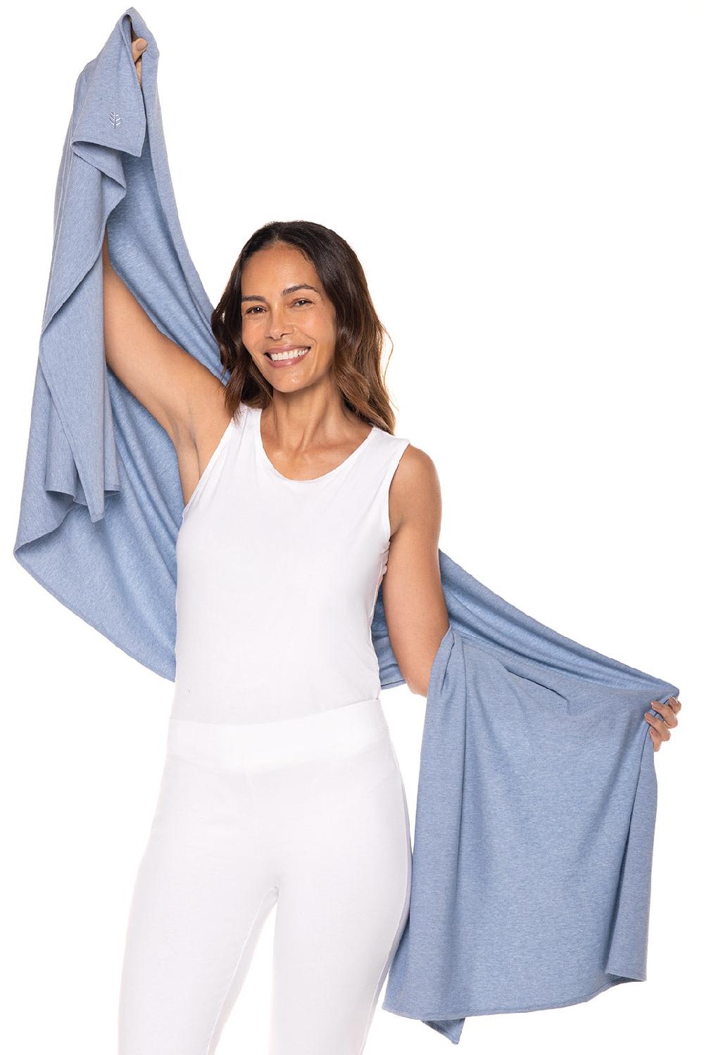 Coolibar Women's Sanibel Everyday Beach Shawl | Light Blue Heather