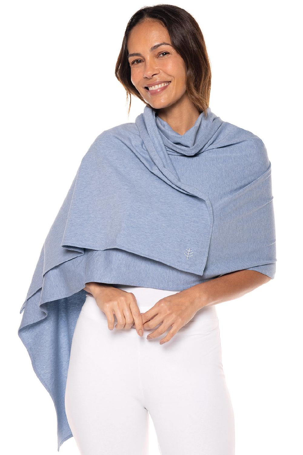Coolibar Women's Sanibel Everyday Beach Shawl | Light Blue Heather
