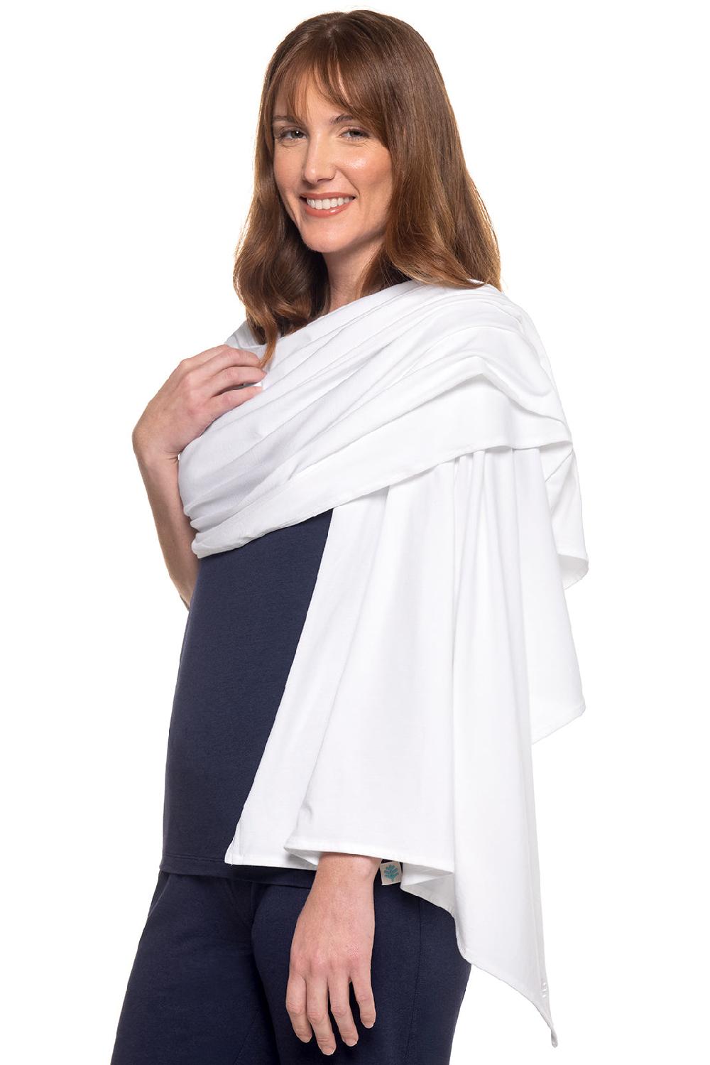 Coolibar Women's Sanibel Everyday Beach Shawl | White