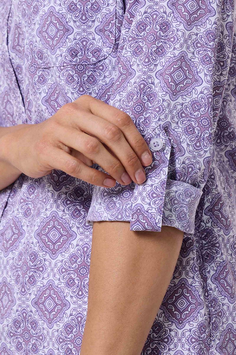 Coolibar Women's Santorini Tunic Shirt | Lavendula Diamond Mandala