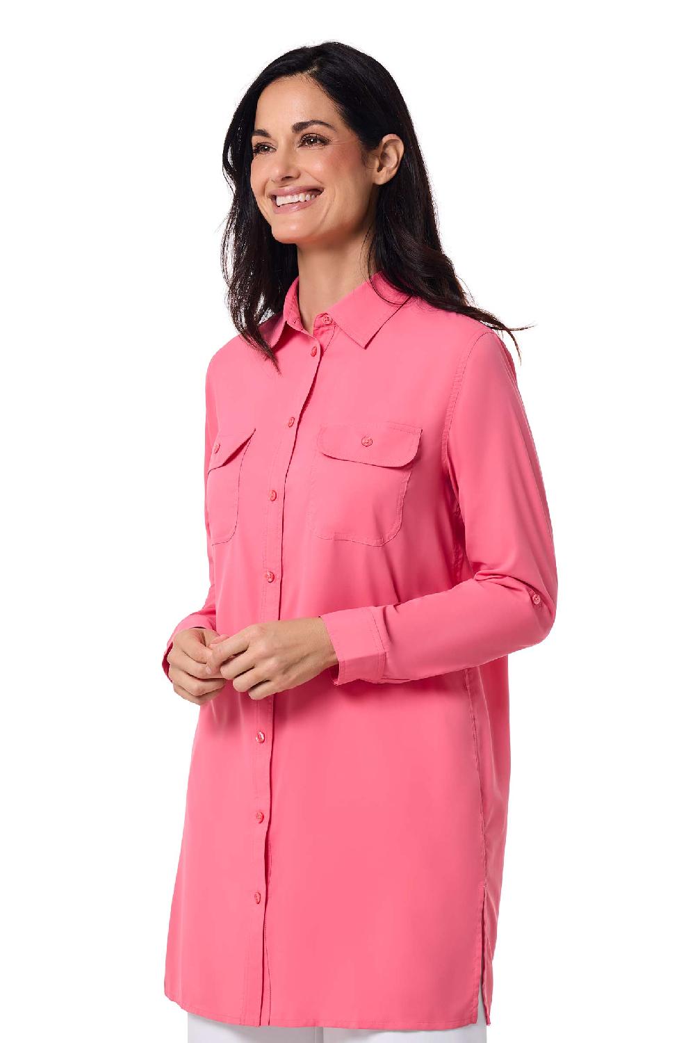 Coolibar Women's Santorini Tunic Shirt | Sunkist Coral