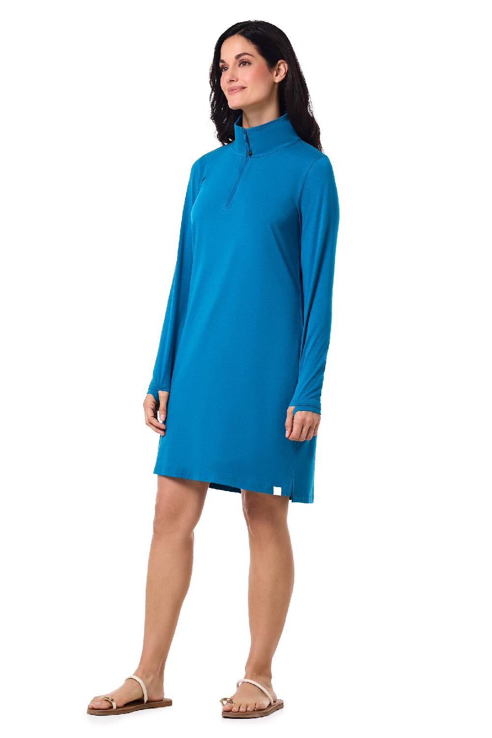 Coolibar Women's Sarasota Quarter-Zip Dress | Bluejay