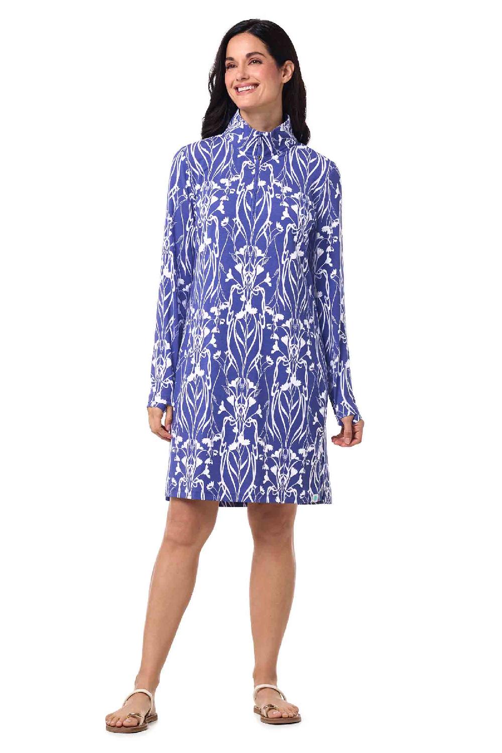 Coolibar Women's Sarasota Quarter-Zip Dress | Future Dusk Iris Dusk