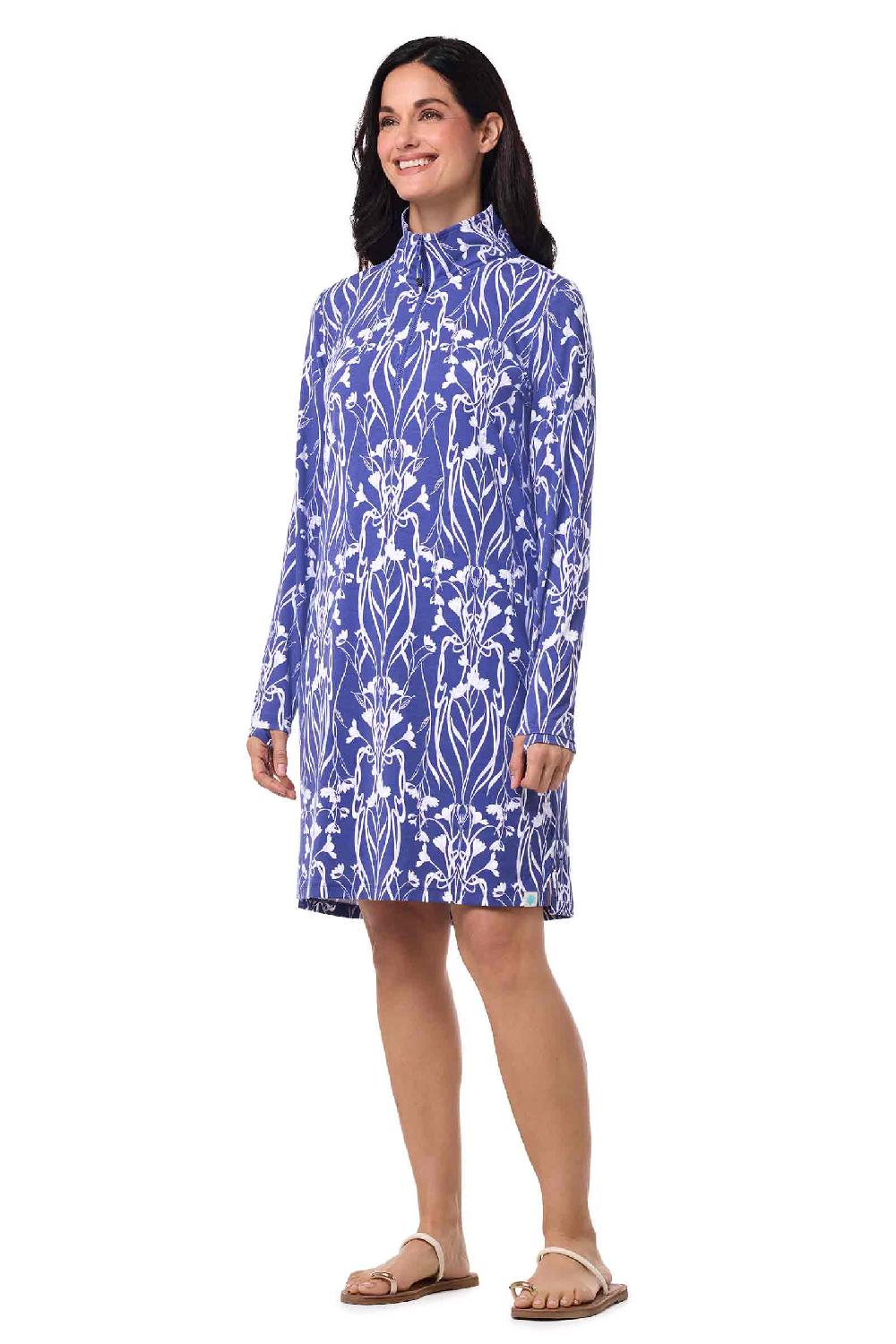 Coolibar Women's Sarasota Quarter-Zip Dress | Future Dusk Iris Dusk