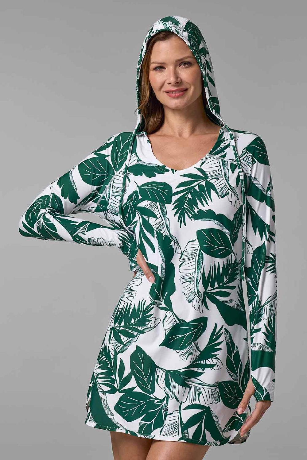 Coolibar Women's Seacoast Swim Cover-Up Dress | Eden Palm Paradise