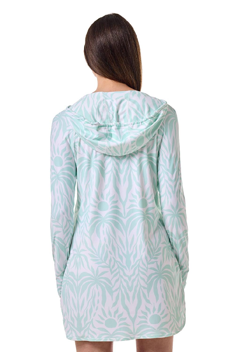 Coolibar Women's Seacoast Swim Cover-Up Dress | Honeydew American Palm