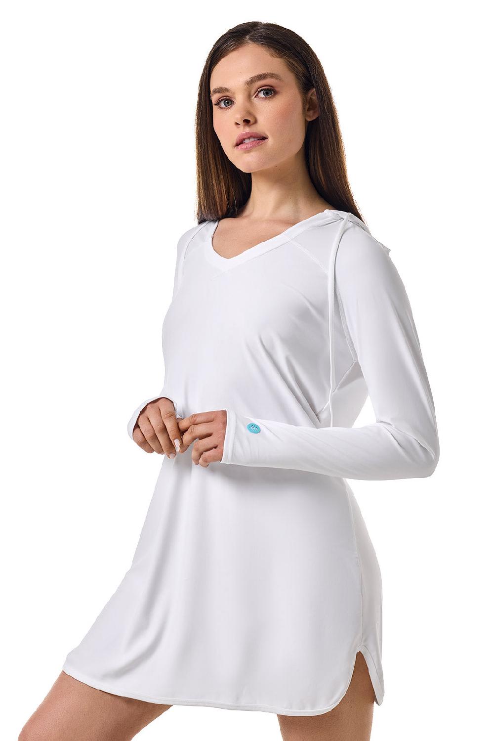 Coolibar Women's Seacoast Swim Cover-Up Dress | White