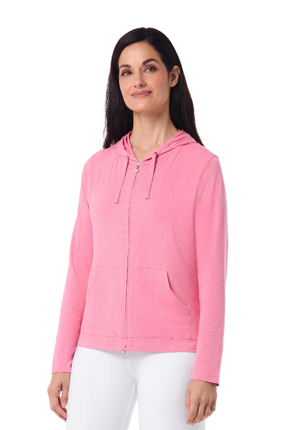 Coolibar Women's Seaside Hoodie | Flamingo Pink Heather