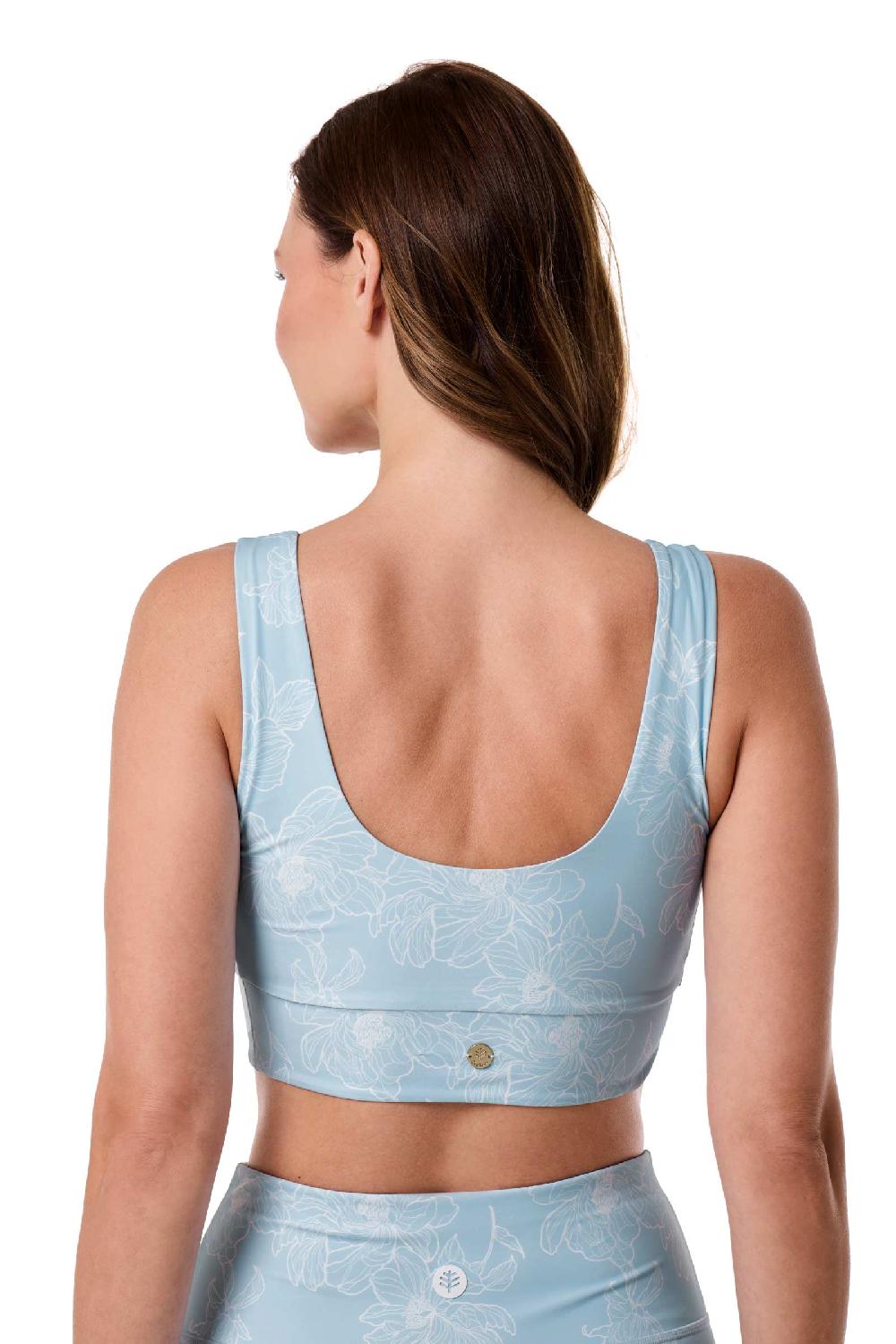 Coolibar Women's Spring Garden Crop Bikini Top | Skyride Perfect Peony