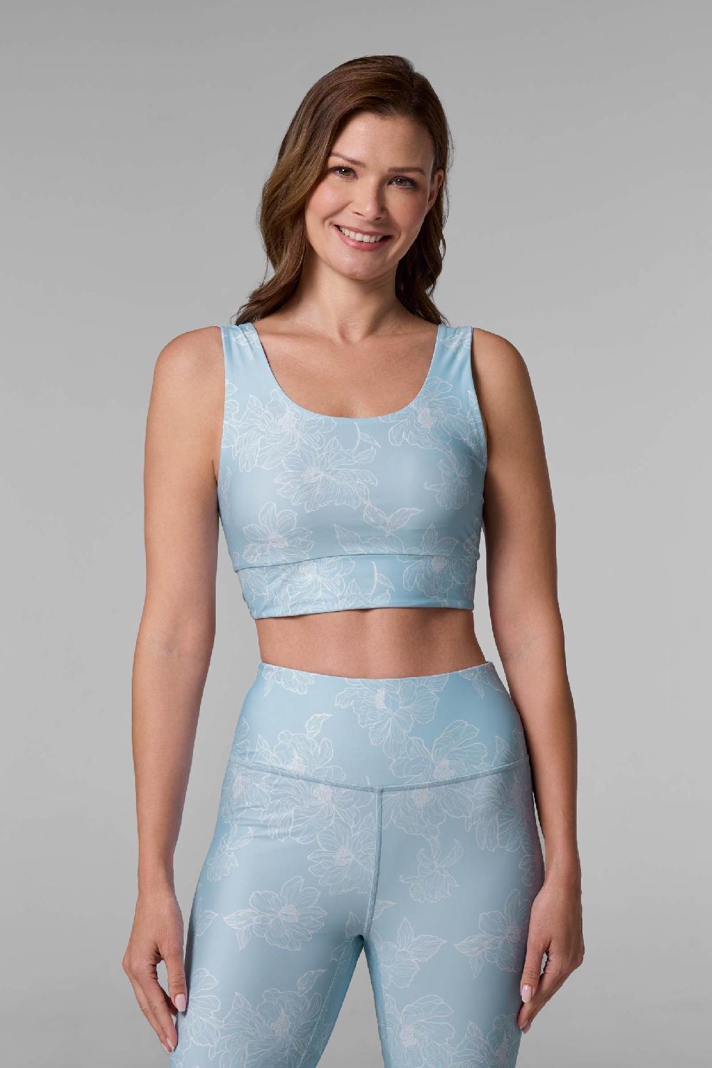 coolibar Women's Spring Garden Crop Bikini Top | Skyride Perfect Peony