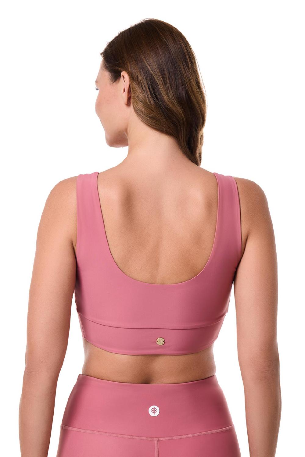 Coolibar Women's Spring Garden Crop Bikini Top | Terracotta Rose