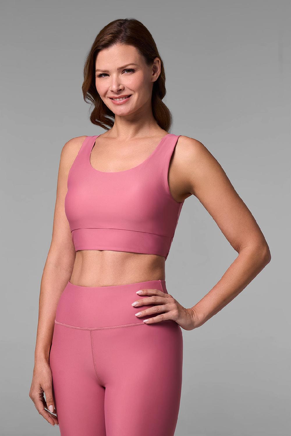 coolibar Women's Spring Garden Crop Bikini Top | Terracotta Rose