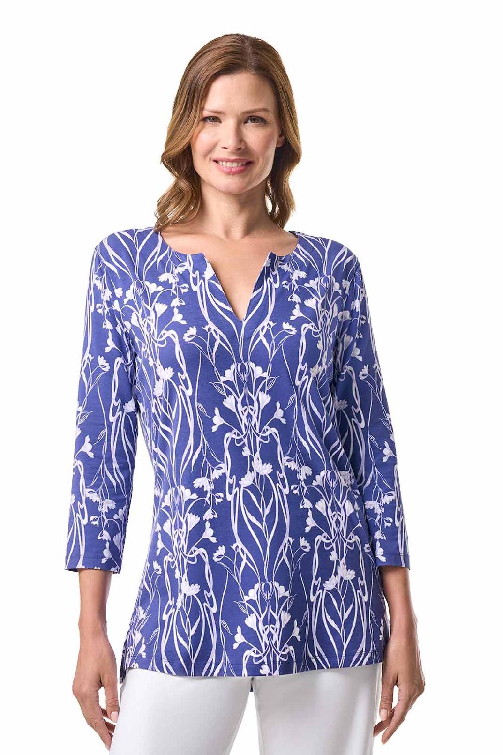 Coolibar Women's St. Lucia Tunic Top | Future Dusk Iris Dusk