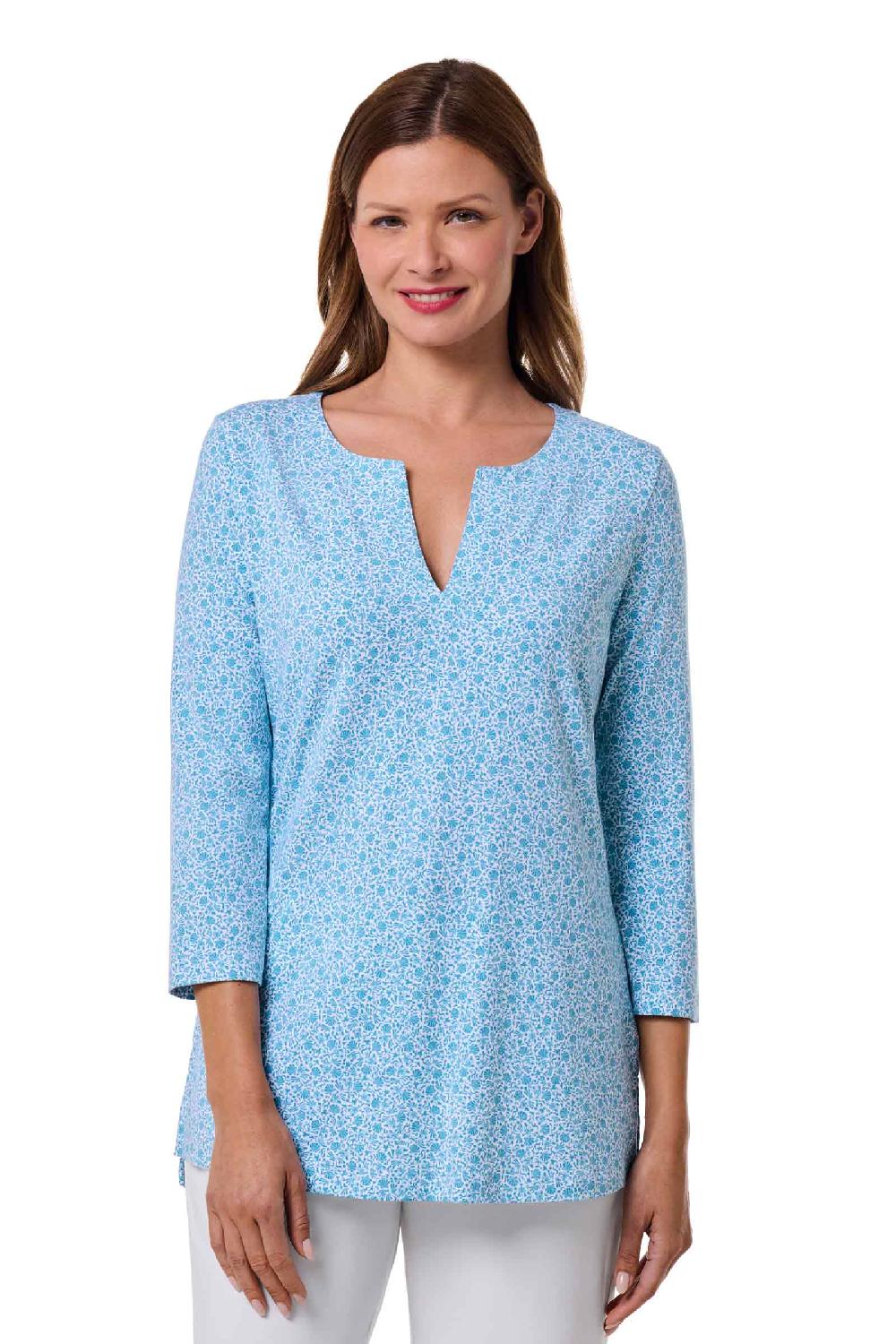 Coolibar Women's St. Lucia Tunic Top | Malibu Blue Shell We