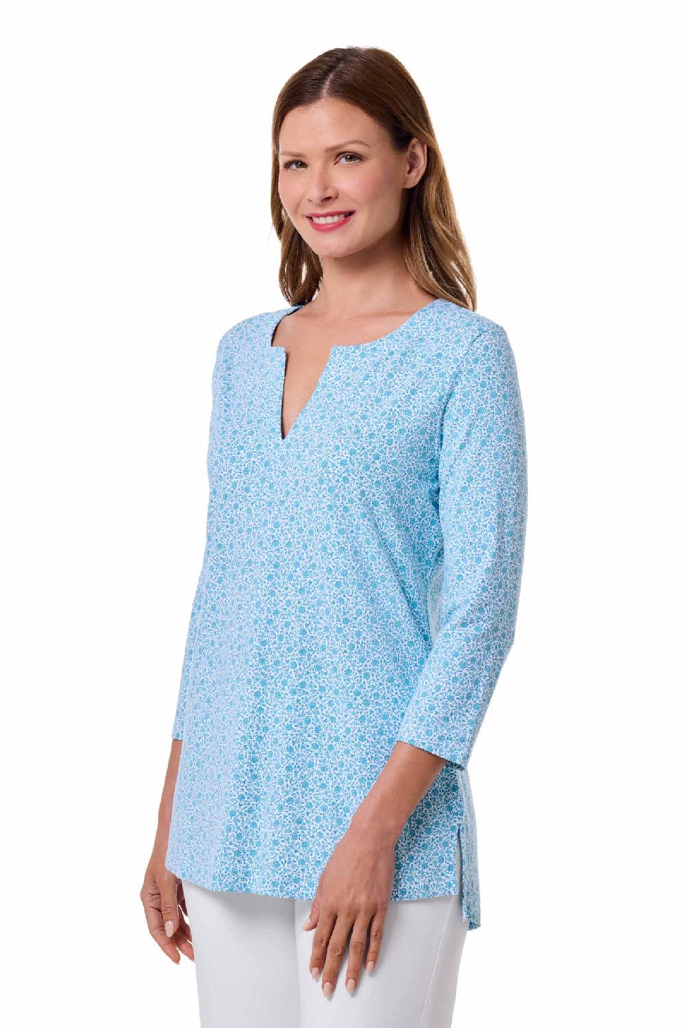 Coolibar Women's St. Lucia Tunic Top | Malibu Blue Shell We