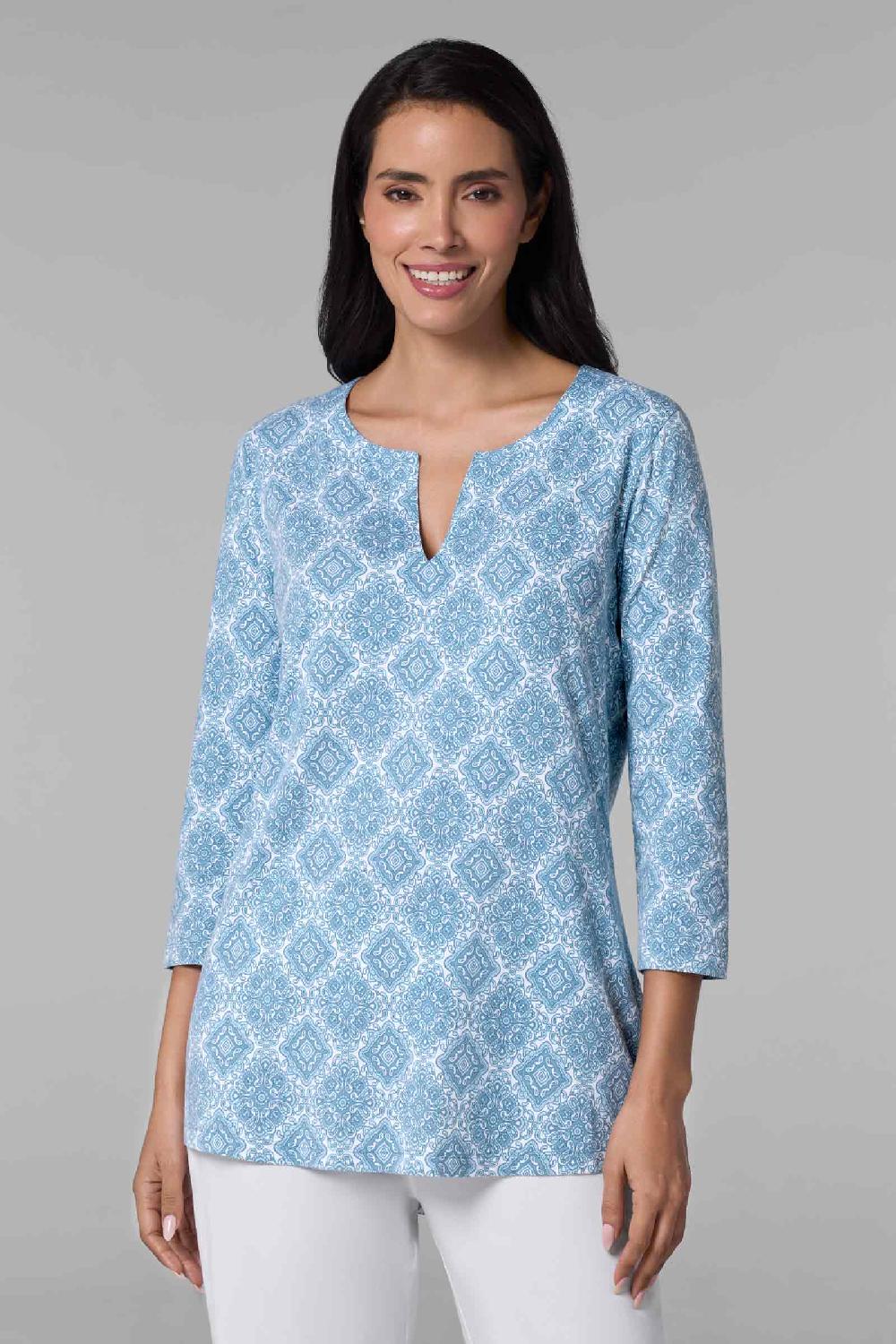 Coolibar Women's St. Lucia Tunic Top | Skyride Diamond Mandala
