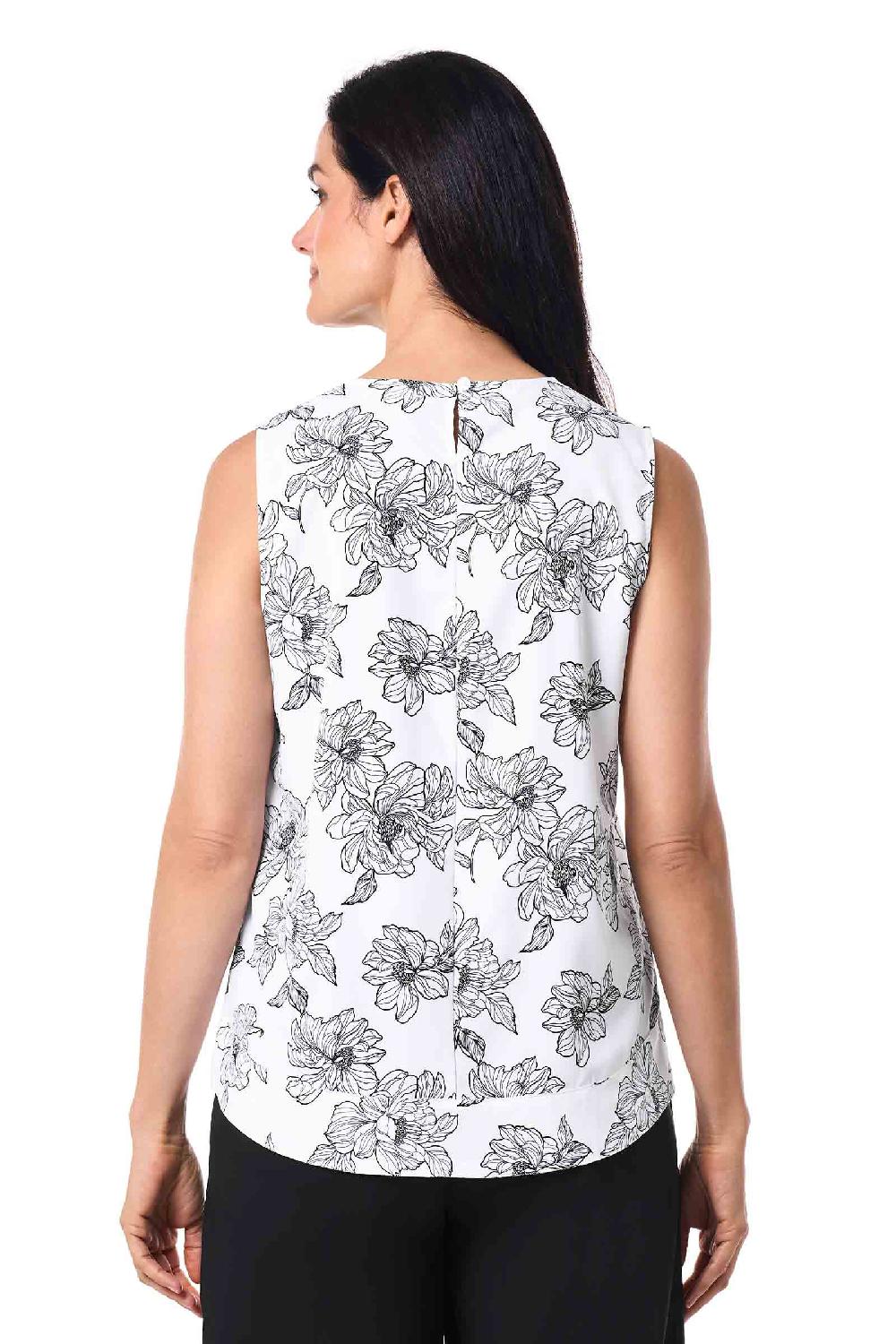 Coolibar Women's St. Tropez Swing Tank Top | White/Black Perfect Peony