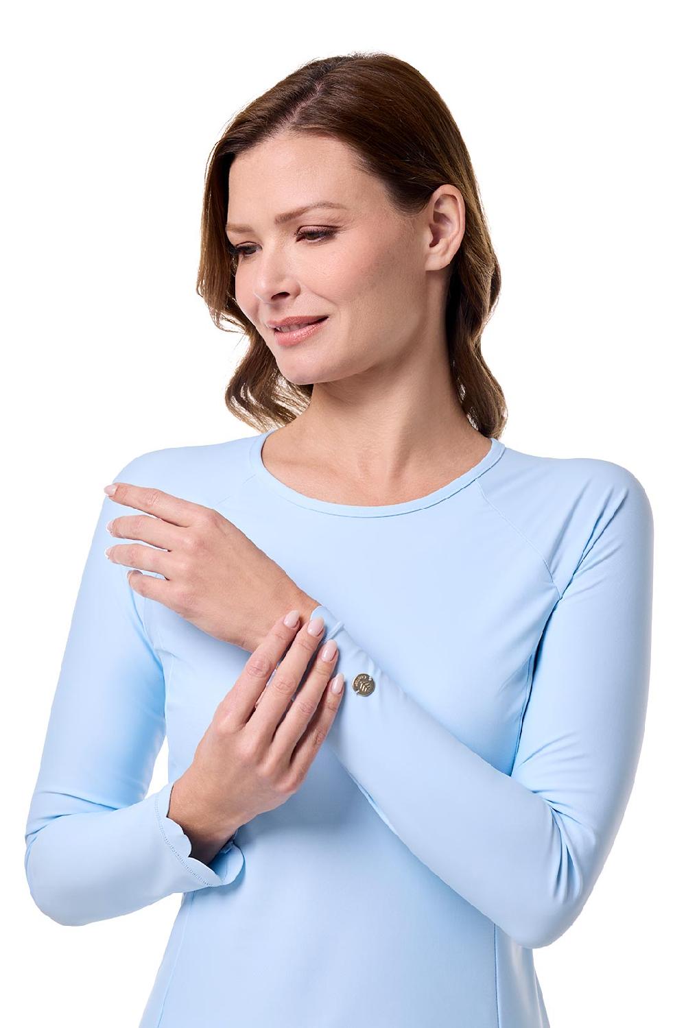 Coolibar Women's Stony Coral Scallop Long Sleeve Rash Guard | Skyride